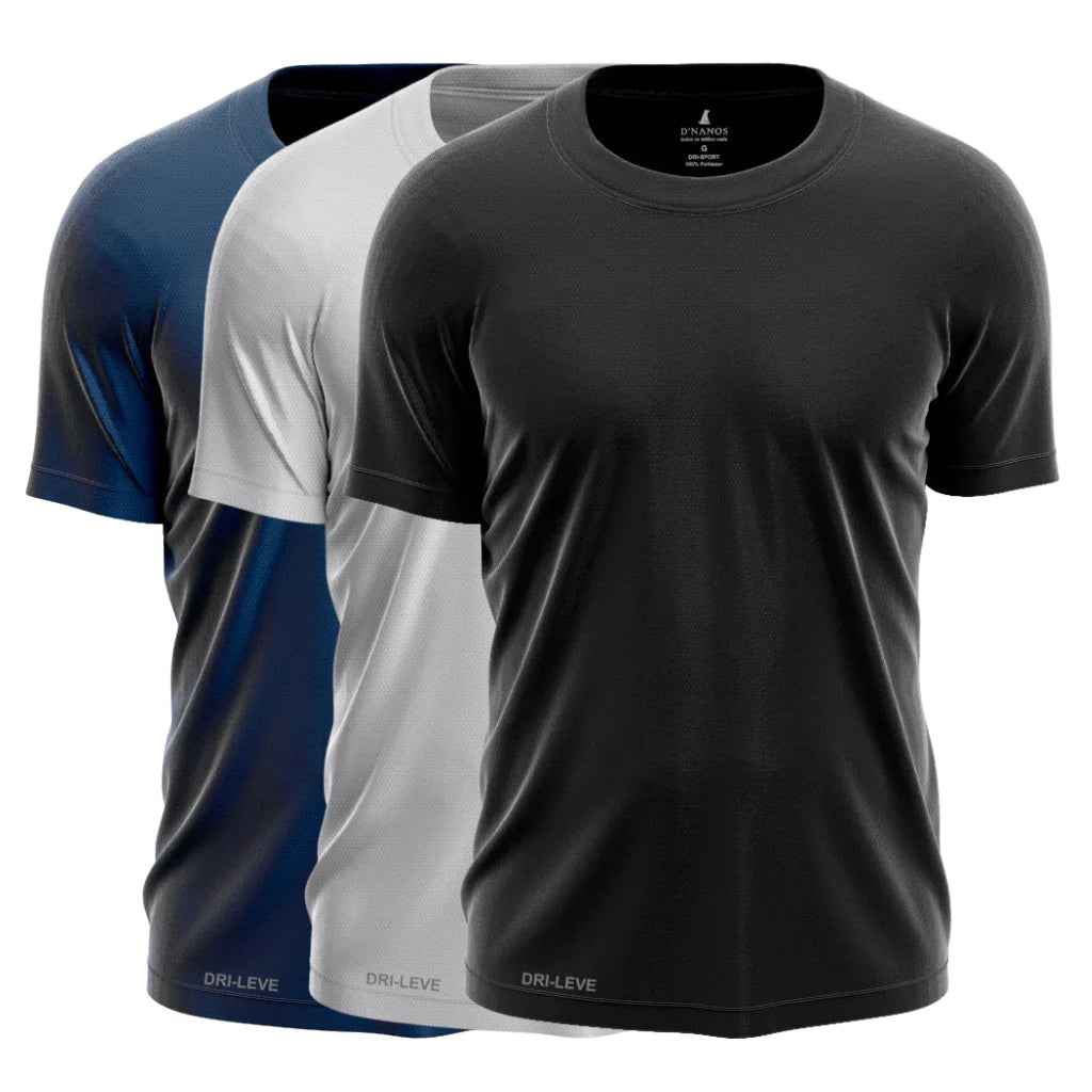 Kit 3 T-Shirt Tecnologica - Anti Suor e Anti Odor