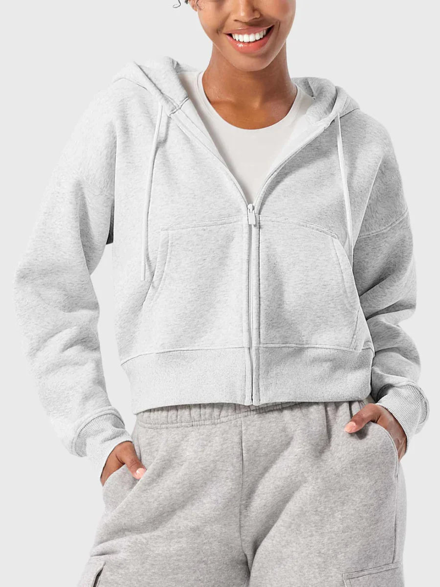 LeveFit™ CloudZip Hoodie – Hellgrau - LEVEFIT
