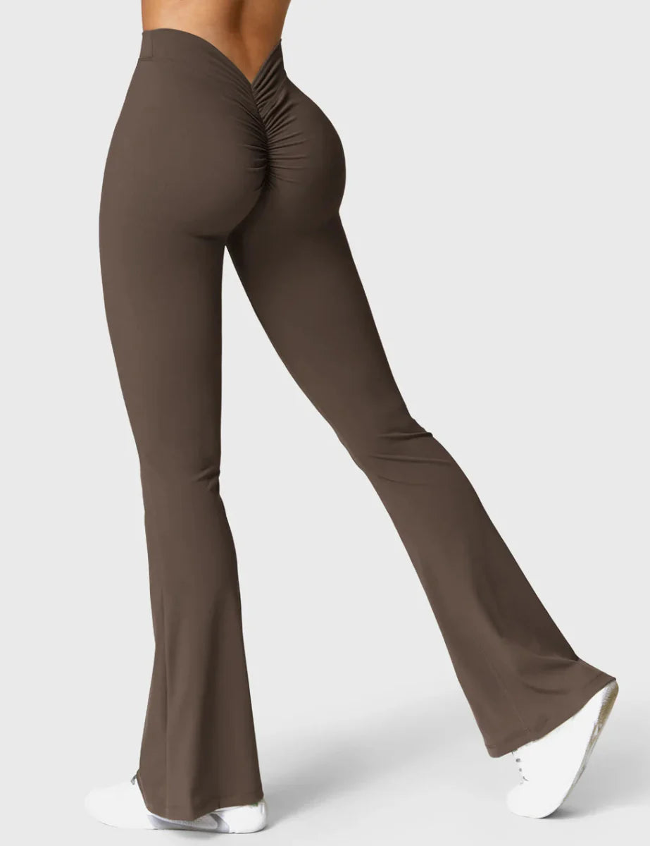 Curve® V - Back Flare Leggings – Kaffeebraun (31,5") - LEVEFIT